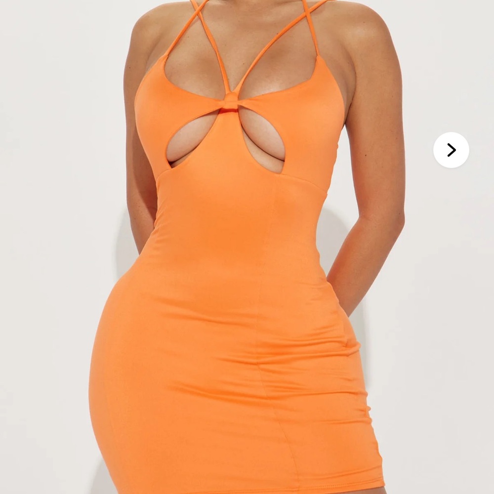 Strappy Orange Bodycon Dress